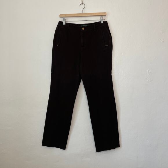 Lauren Ralph Lauren – Y2K Brown Straight Leg Denim Jean Pants - Picture 1 of 7
